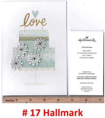 PAPYRUS. BURGOYNE & HALLMARK 1 ANNIVERSARY & WEDDING PREMIUM EMBELLISHED CARD