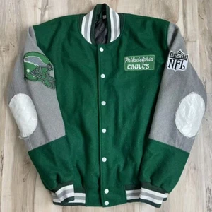 Philadelphia Eagles Green Princess Diana Patch Versity Jacket Women's Size 3XL - Picture 1 of 15