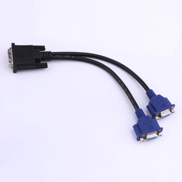 DVI-I 24+5 Pins to Dual Female VGA Adapter Splitter Cable for Monitor Projector - Bild 1 von 4