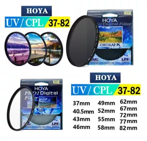 Hoya Pro-1 Digital UV/CPL Slim Camera Lens Filter 37/52/55/58/62/67/72/77/82mm - Picture 1 of 25