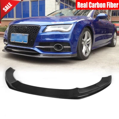Carbon Fiber Front Bumper Lip Chin Spoiler for Audi A7 Sline S-Line 2012-2014 - Image 1 of 4