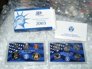 2003-S United States Mint Proof Set  w/ COA 10 Coin Set in Original Box - Picture 1 of 7