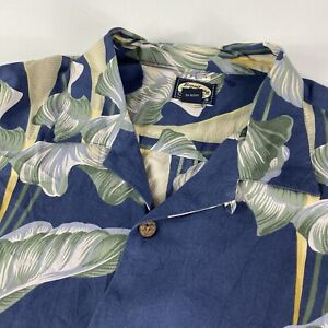 Tommy Bahama Hawaiian Shirt Men’s XL Silk Textured Island Short Sleeve