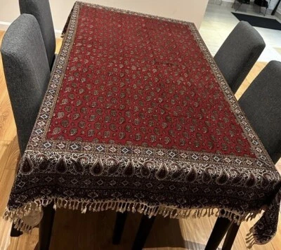 Hand Block Print Tablecloth Floral Rectangular 76" * 52". - Image 1 of 4