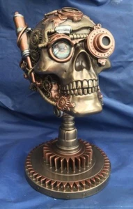 Steampunk Bionic Ocular Receiver Skull on Stand Nemesis Now New Boxed Ornament - Picture 1 of 5