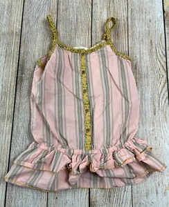 Matilda Jane Clothing Joanna Gaines Size 8 Tank Shirt Stripes Morning Sunrise - Picture 1 of 5