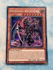 YUGIOH REGENESIS ARCHFIEND SECRET RARE NM ALIN-EN016 - Picture 1 of 2