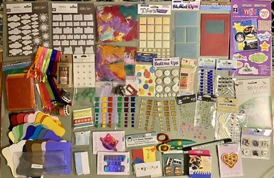 Scrapbook Cardmaking De-Stash #1 Stickers, Brads, Washi, Die Cuts, Ribbon Etc! - Image 1 of 4