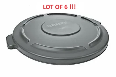 LOT OF 6 Rubbermaid Commercial BRUTE Heavy-Duty Waste/Utility Container Lid - Image 1 of 2
