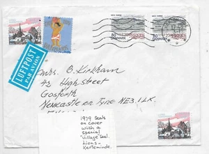 DENMARK CHRISTMAS COVER WITH MANY SEALS 3/12/1979;INCLUDES RARE VILLAGE SEALS. - Picture 1 of 3