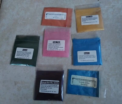  Mica PowderS for Epoxy Resin, 7 Colors, Bath Bombs, Soap Making, Nails - Image 1 of 4