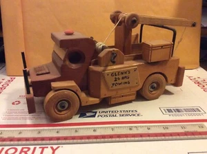 WOODEN TOW TRUCK Hand Crafted - Picture 1 of 6