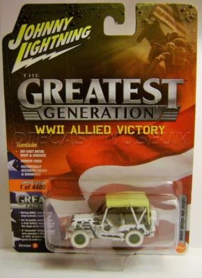 WWII WILLYS JEEP THE GREATEST GENERATION WHITE LIGHTNING CHASE DIECAST 2018 RARE - Image 1 of 2