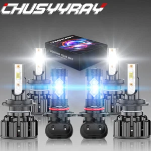 For Jaguar XJ8 1998- 2003 6x H7 H7 9145/9006 Combo LED Headlights Fog Bulbs - Picture 1 of 19