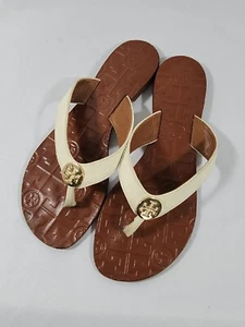 TORY BURCH White Leather Sandals Women's Size 6M - Picture 1 of 7