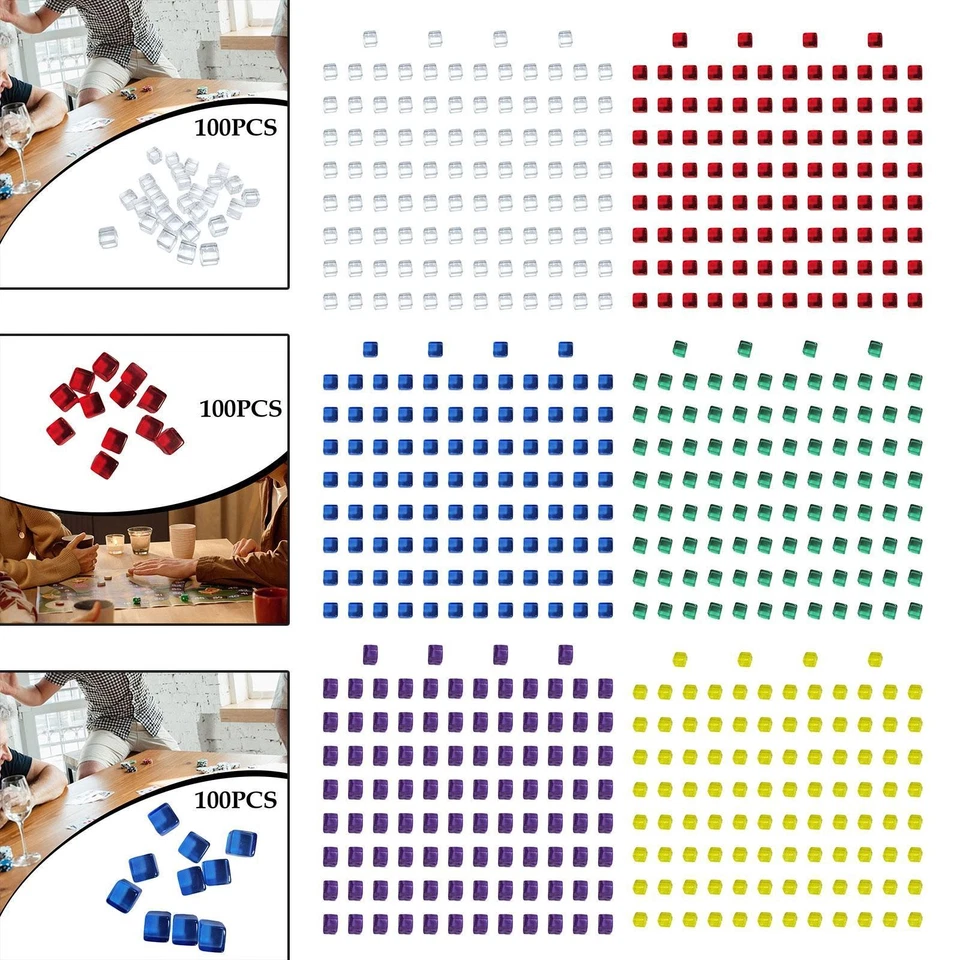 100 Stück leere Acryl Stapelwürfel, 1 cm pädagogische Bausteine, Brettspiel - Bild 1 von 1