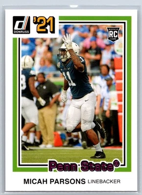 2021 Panini Chronicles Draft Picks Donruss Micah Parsons Rookie Pink Parallel RC - Image 1 of 2