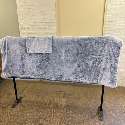 UGG Twin Comforter Set w 1 Pillow Sham, Extra Soft & Fuzzy, Reversible - Blue - Image 1 of 4