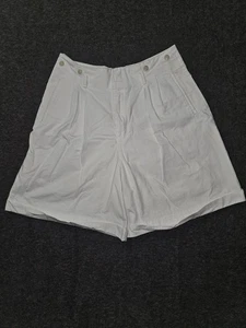 Vintage Polo Ralph Lauren Shorts Women's 12 White Pleated High Rise Cuffed USA - Picture 1 of 15