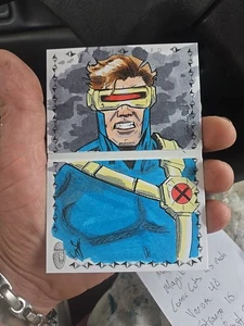2 Panel 2019 Marvel Premier Cyclops Sketch - Picture 1 of 2