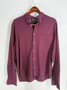 Lauren Ralph Lauren Regular Fit Stretch Classic Button Down Shirt Burgundy SZ L - Picture 1 of 7