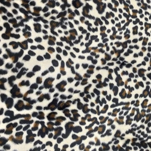 Tela de piel de animal sintética Velboa de leopardo de las nieves de lujo pelo bajo 60" de ancho - poliéster - Imagen 1 de 3