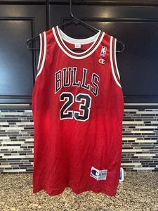Vintage Chicago Bulls Michael Jordan #23 Red Champion Jersey Size XL Youth 18-20 - Picture 1 of 5