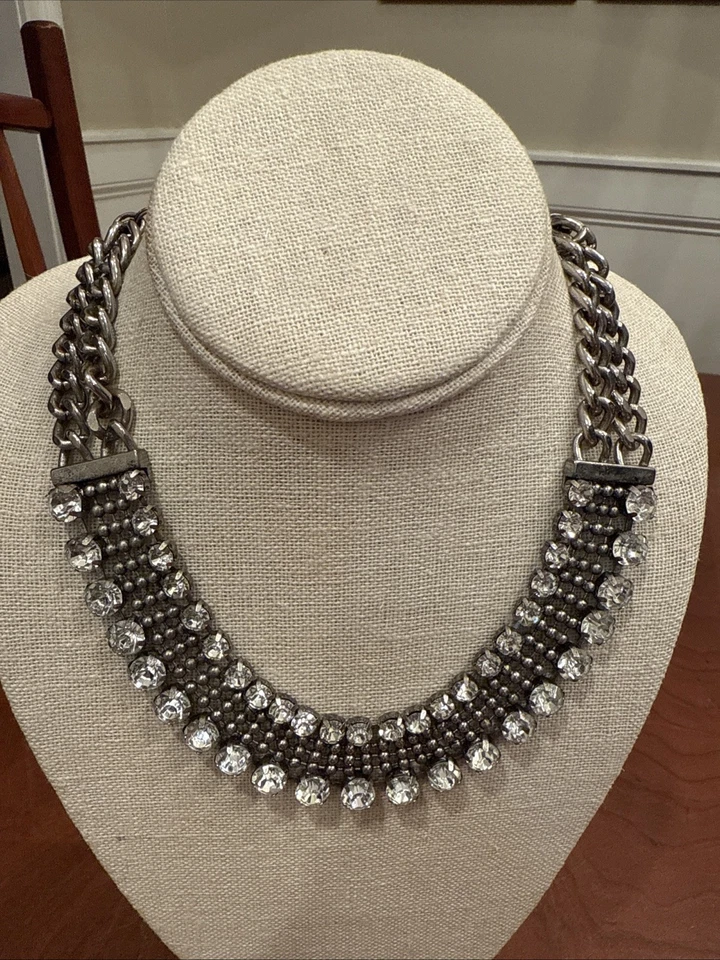 Collar Edición Limitada Rachel Zoe Caja Estilo Tono Plata Cristal Swarovski Foto 1 de 4