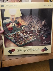 Jigsaw Puzzle Piece-ful Slumber 500 Piece Cat Jigsaw Puzzle for Kids Adults - Picture 1 of 8