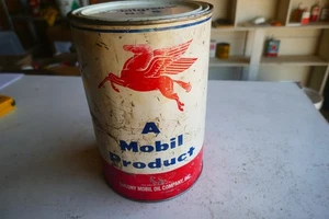 Vintage leere 5 Pfund Größe Mobil Pegasus Fett Öl Dose Posten 25-38-CH-B - Bild 1 von 6