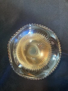 Vintage Jeannette Anniversary Carnival Glass Bowl Marigold Three Footed Trinket - Picture 1 of 2
