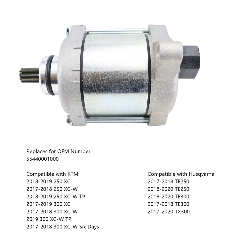 Starter Motor Replacement for KTM 300 XC-W 250 XC-W Motorcycles 55440001000 New  Foto 1 de 4
