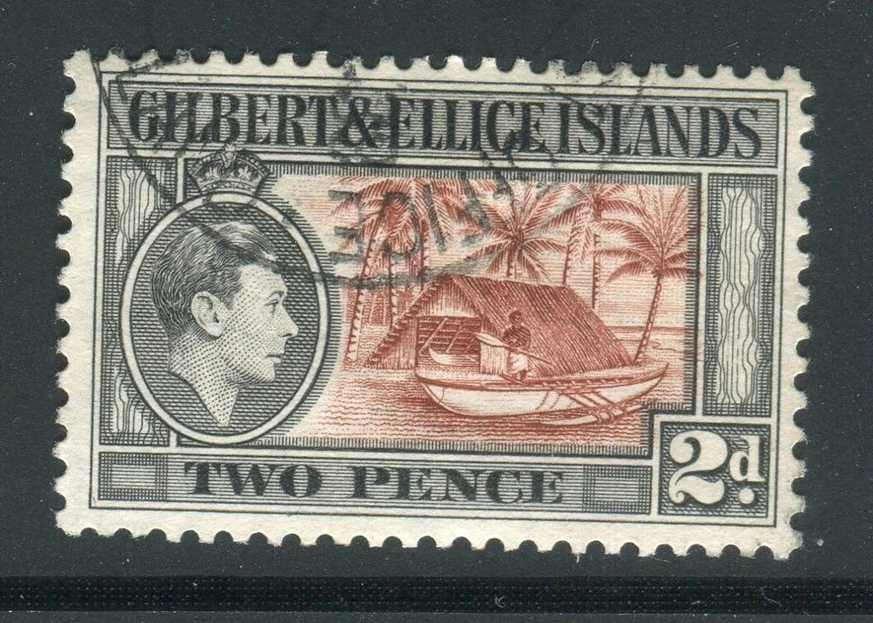 Gilbert & Ellice Islands SG46 1939-55 KGVI 2d red-brown & grey-black  used — 第 1/1 张图片