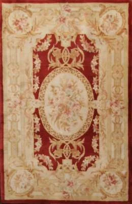 Alfombra Aubusson Savonnerie, Art Deco 4' x 6'. #17256, como está Foto 1 de 4