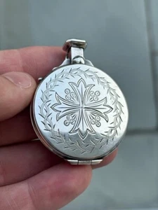 + Nice Older Sterling Silver Church Pyx + oil stock + (CU500) chalice co. - Picture 1 of 11