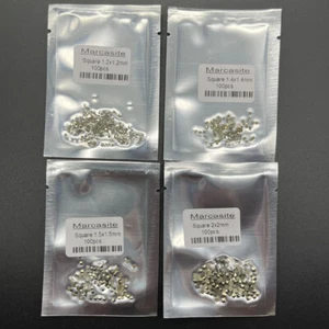 50pcs 1.2x1.2~2x2mm Square Flat Back Loose Natural Marcasite Stone For DIY Stone - Picture 1 of 5
