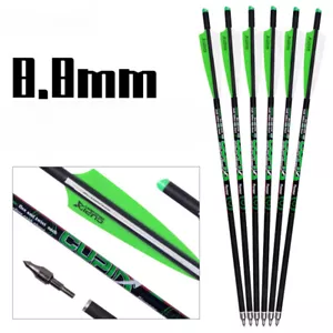 6/12pcs 20‘22’ 8.8mm Carbon Arrow SP200 Hunting Compound Recurve Bow - Picture 1 of 8