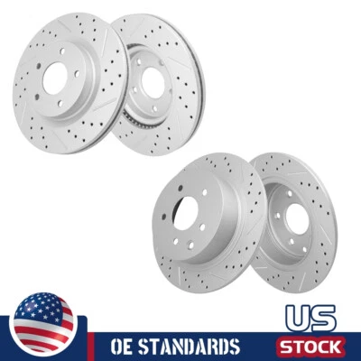 Front & Rear Brake Rotors Set of 4 for 2007 - 2025 Nissan Altima 2.5L 3.5L V6 - Image 1 of 4