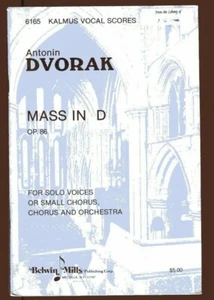 ANTONIN DVORAK Misa en Do op.86 para voces solistas coro Partituras encuadernadas latinas - Imagen 1 de 1