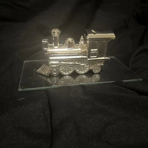 Silver Plated Puff Puff Engine Bank In Original Packaging - Picture 1 of 5
