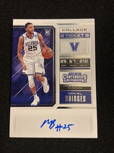 2018 Contenders Draft Picks RPS College Ticket Mikal Bridges Rookie Auto RC