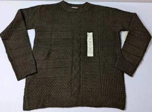 St John's Bay Sweater Men's S Brown Geometric Pattern Long Sleeve - Picture 1 of 4