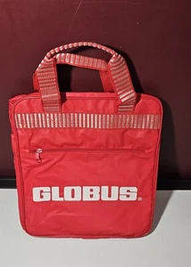 Vintage Globus Airlines Carry On Flight Travel Luggage Red Tote Bag White Letter - Picture 1 of 5
