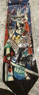 Corbata vintage años 90 colección Picasso FIGURA PALA 1995 seda tie tye arte  Foto 1 de 4