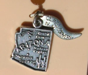Charm Sunrise Silver Arizona State Map Argento Sterling NUOVO - Foto 1 di 8