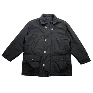 Chaqueta acolchada Belfe & Belfe | Abrigo de poliéster negro de diseñador de alta gama vintage - Imagen 1 de 4