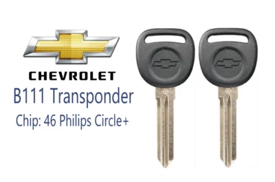 2 NEW Chevrolet Cobalt 2006-2010 B111 - PT Transponder Chip Key (46) Circle + - Image 1 of 4