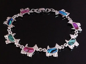 Adorable  CairnTerrier   Bracelet with Paua Shell Inlay 7.5 inch - Picture 1 of 1