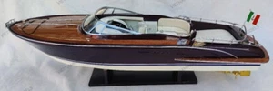Riva Rama 26" Cream Seat Quality Wood Model Boat L70 Beautiful Home Decor - Picture 1 of 9
