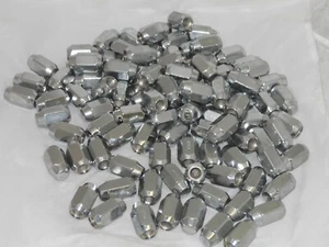 100 PCS CHROME 12mm 1.5 ACORN SEAT 60 DEGREE TAPER LUG NUT 13/16" HEX 1.45" TALL - Picture 1 of 1